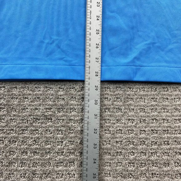 Nike Golf Shirt Men Small S Blue White Embroidered Back Collar Swoosh Fit Dry - Picture 9 of 9